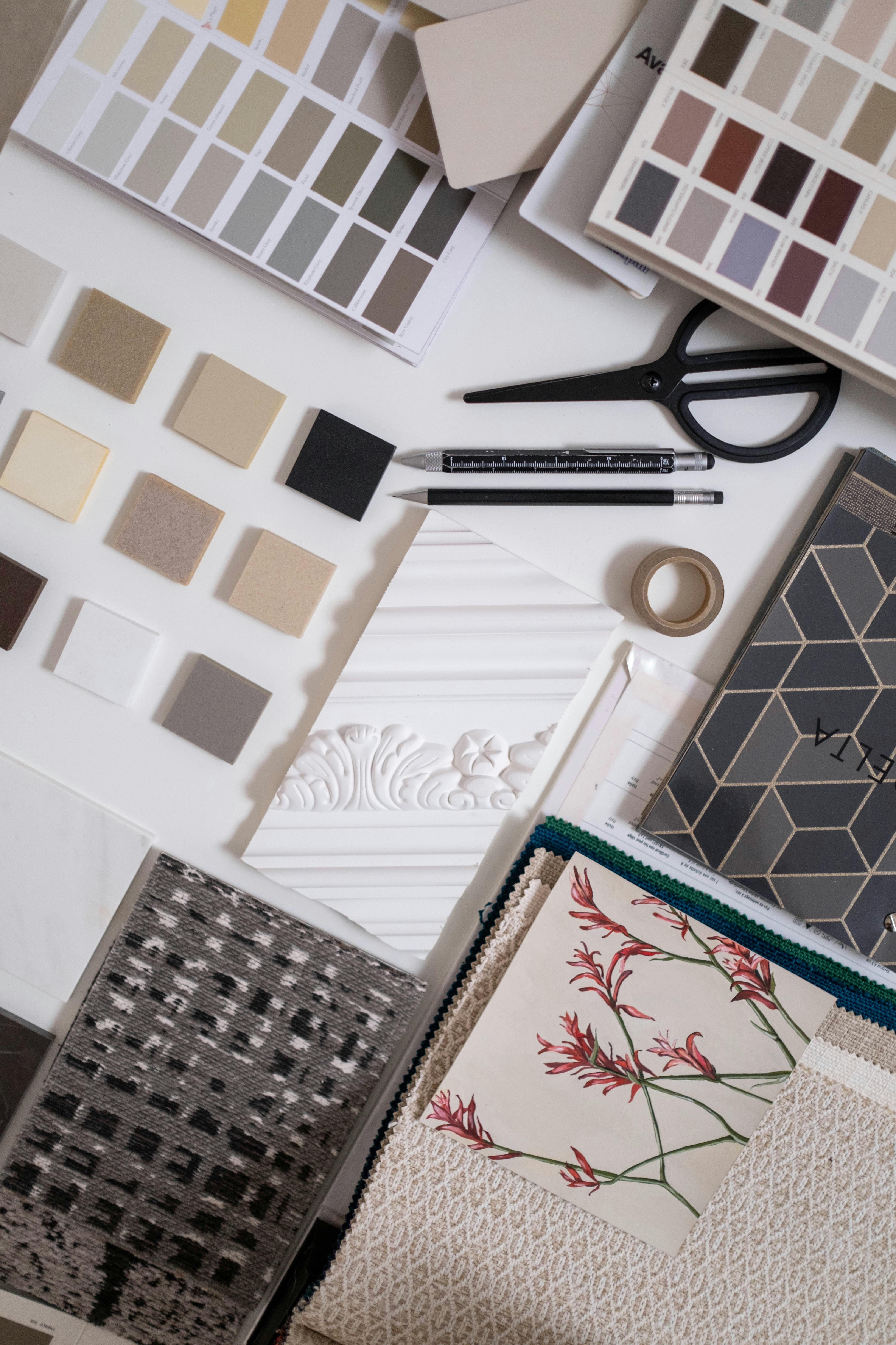 Materialproben und Designkonzept